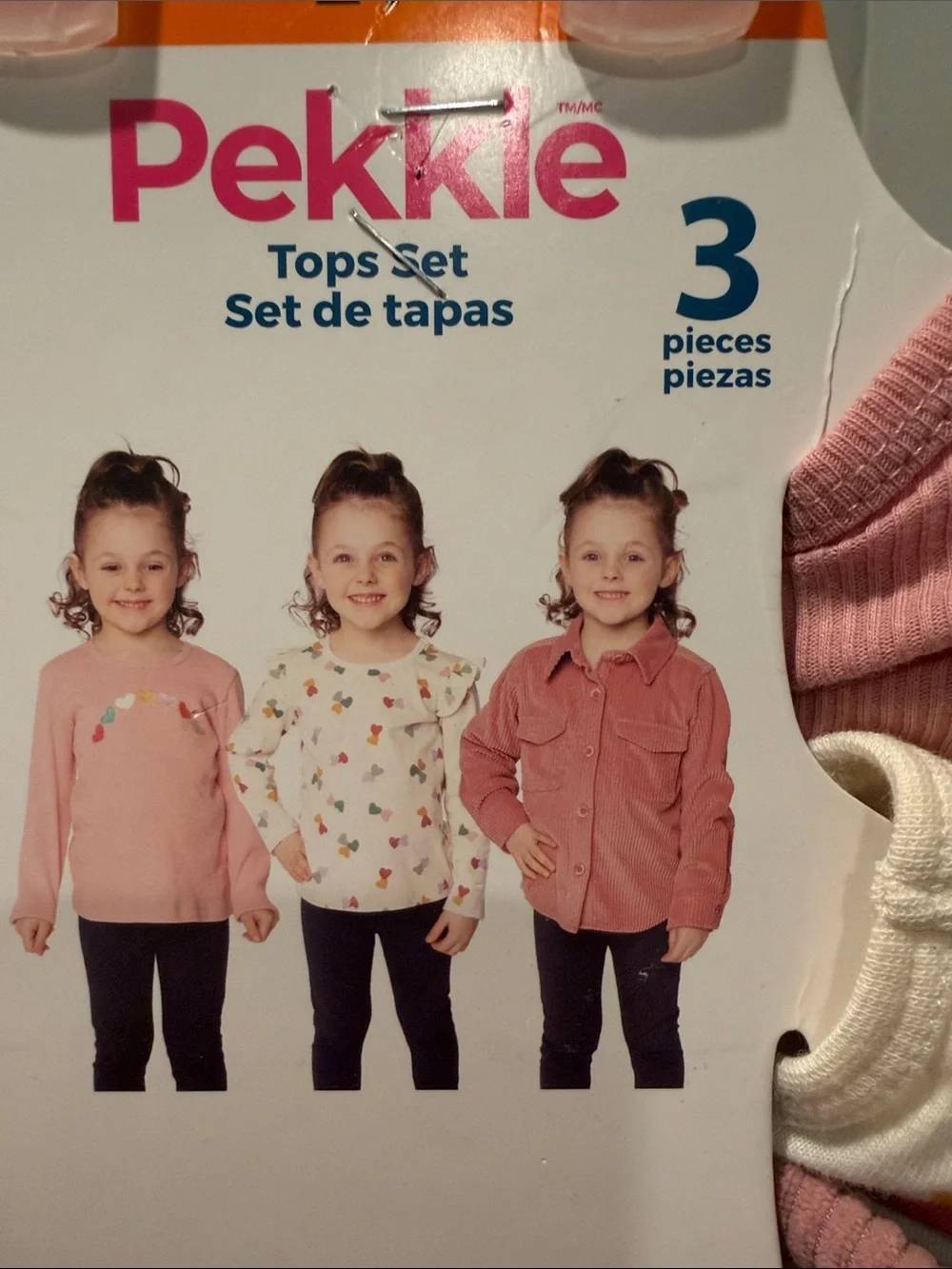 Pekkle Girls' 3-Pack Pink Jacket & Tops Set - 2T